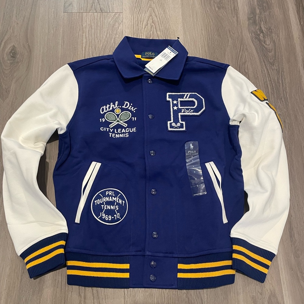 New Men’s Polo Ralph Lauren “Athletic Division” Varsity Tennis Jacket - Size S